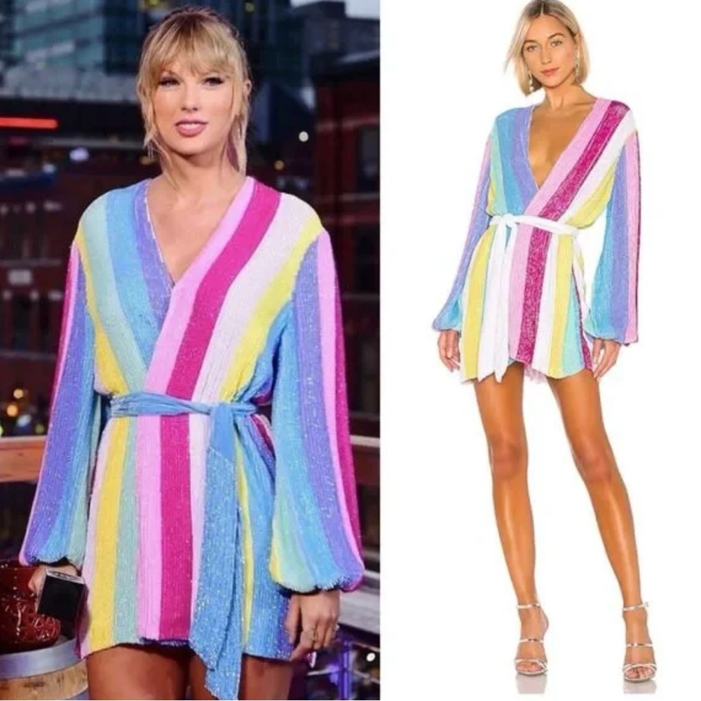 Nwt Retrofete Gabrielle Sequin Mini Dress Unicorn
Stripe Festival Bachelorette